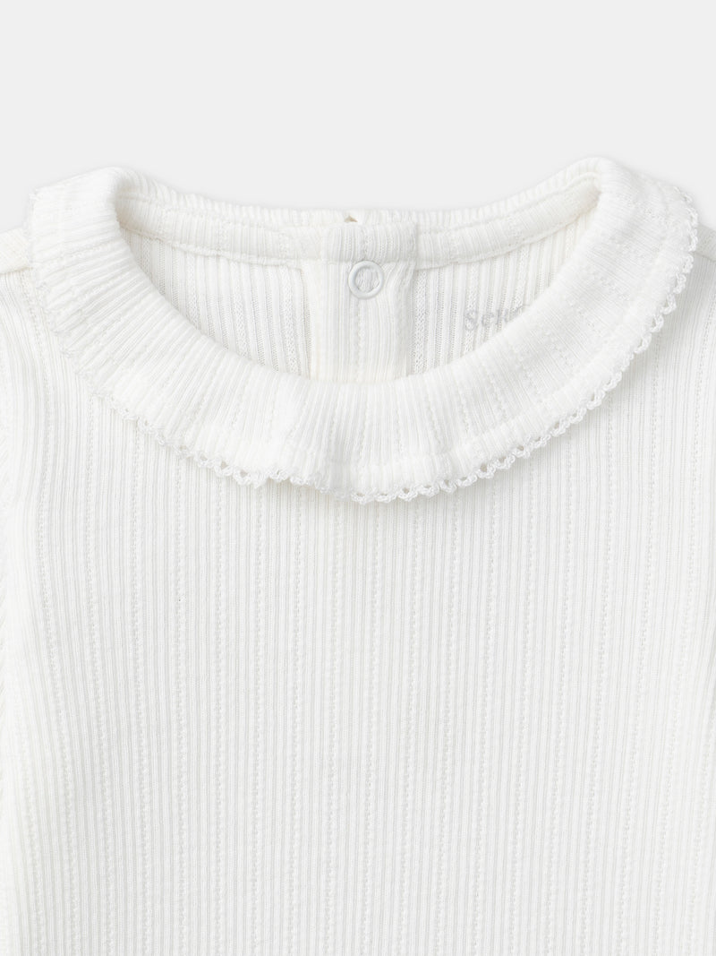 Ensemble combinaison fleuri + body écru + chaussettes à ruban Naissance Fille