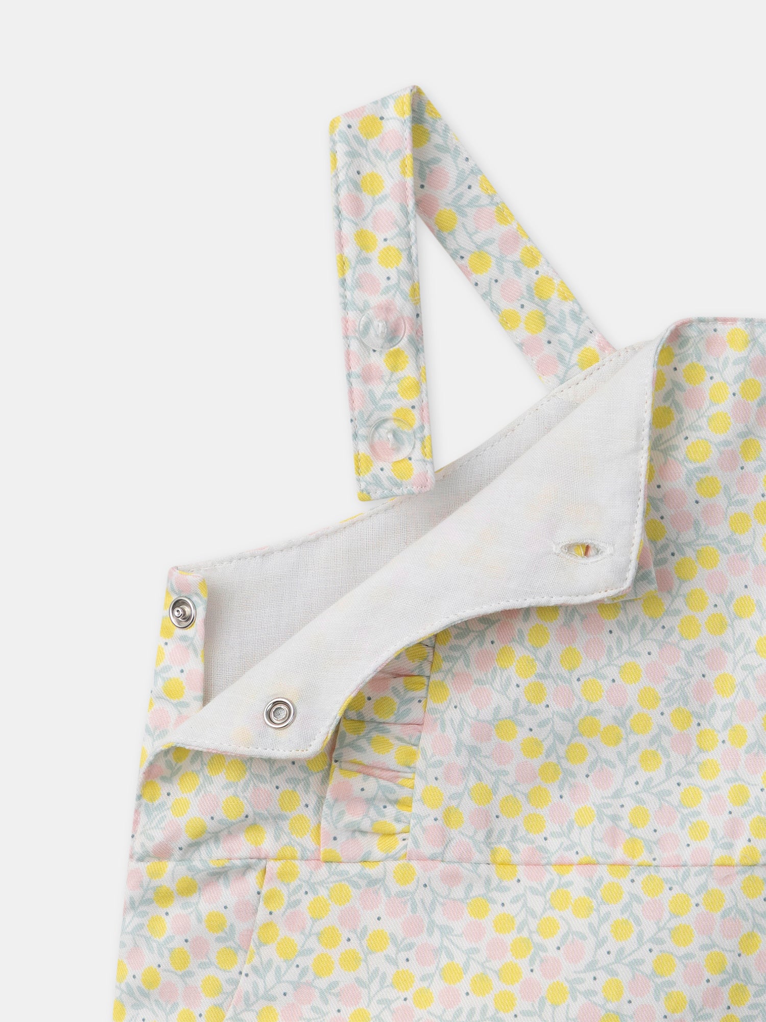 Conjunto floral + body ecru + calcetines con cinta Nacimiento Niña