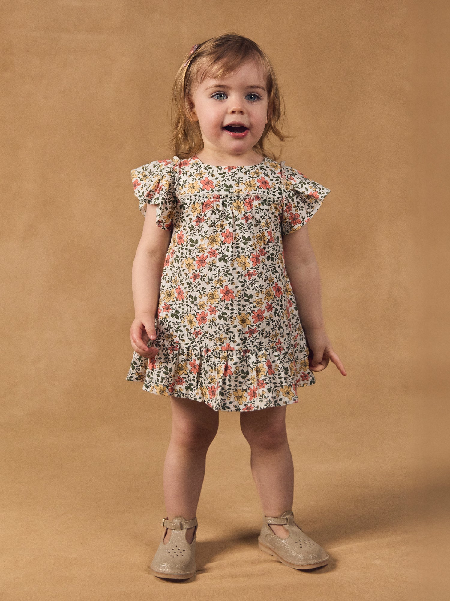 Vestido + Bloomer Estampado Floral para Bebé Niña