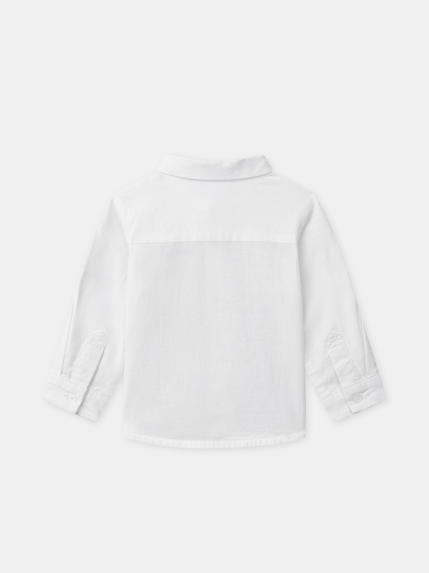 Camisa Ecru con Mangas Remangadas Bebé Chico