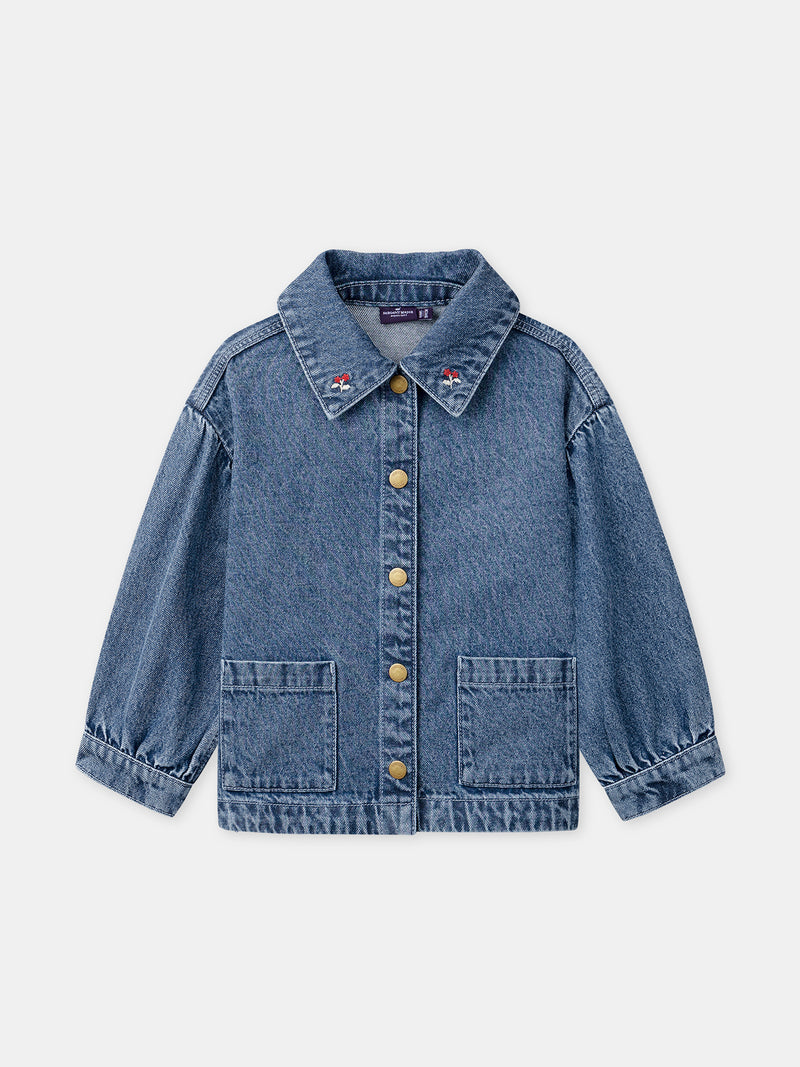 "Chaqueta de denim con bordado ""M"" para niña"