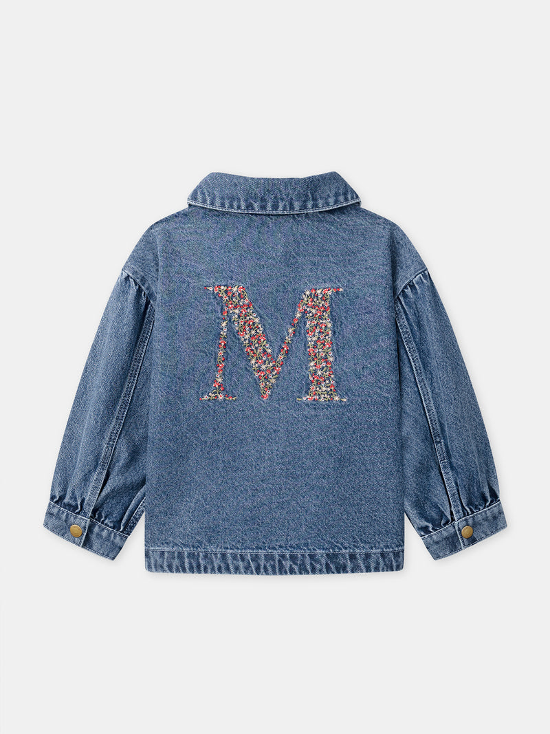 "Chaqueta de denim con bordado ""M"" para niña"