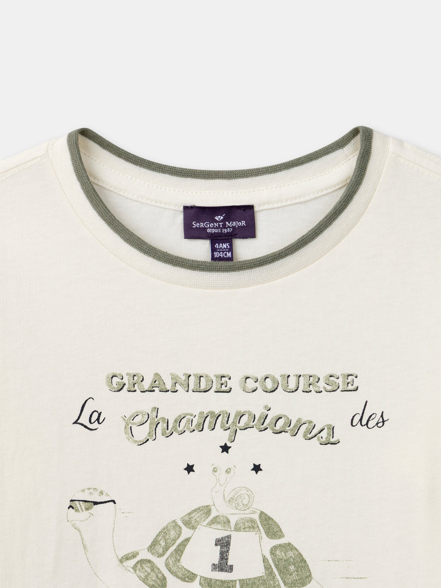 T-shirt écru à manches longues Garçon