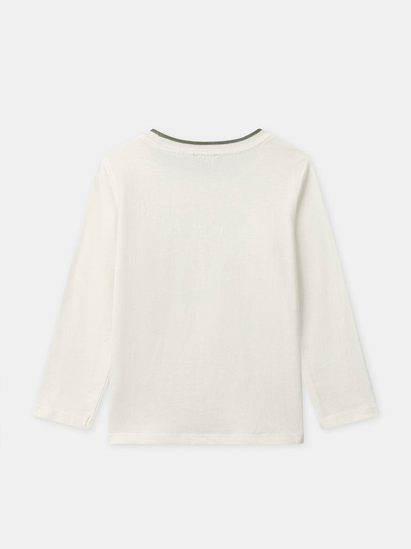 Camiseta de manga larga en crudo para niño