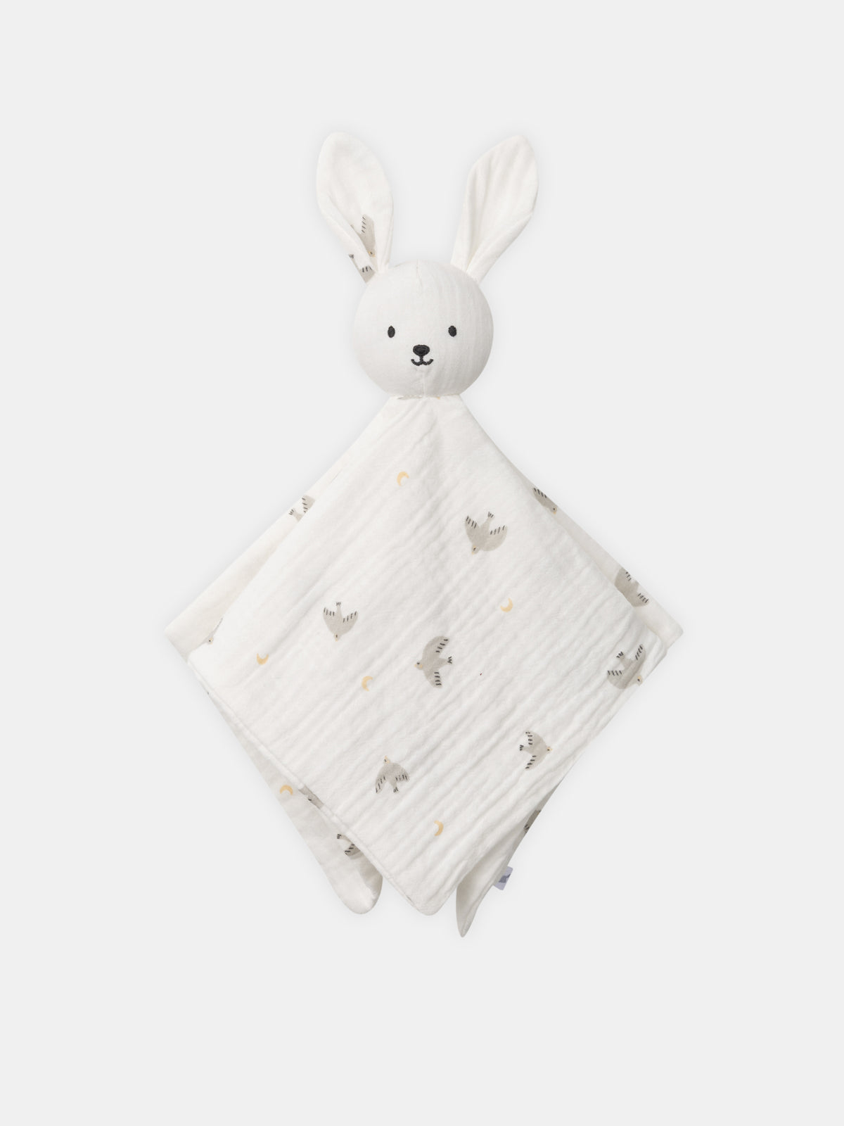 Doudou Conejo Crudo Impreso con Pájaros para Nacimiento Unisex