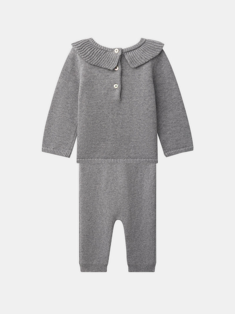 Conjunto suéter y pantalón gris Nacimiento Chica