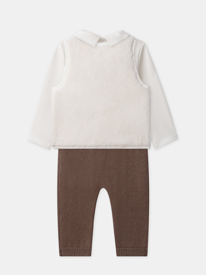 Conjunto chaleco + cuerpo camiseta + pantalón Nacimiento Chico