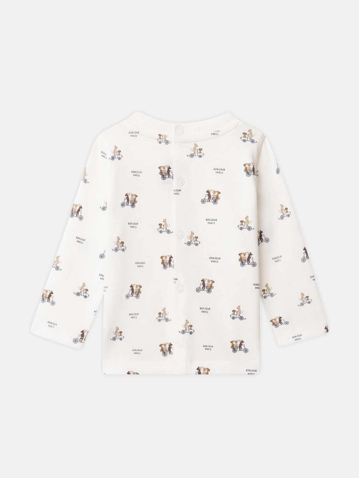 T-shirt écru imprimé animaux à manches longues Bébé Garçon