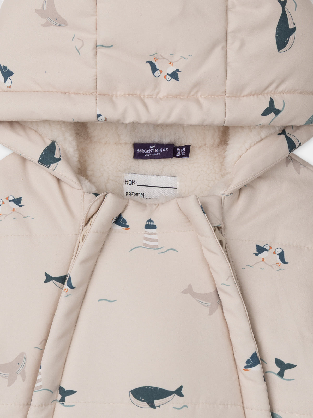 Piloto beige con impresión de animales Bebé Chico