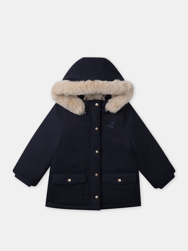 Parka 3 en 1 azul marino brillante para chicas