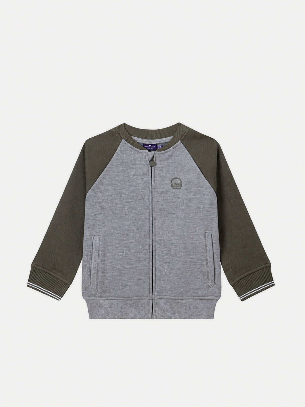 Gilet zippé gris et kaki Garçon