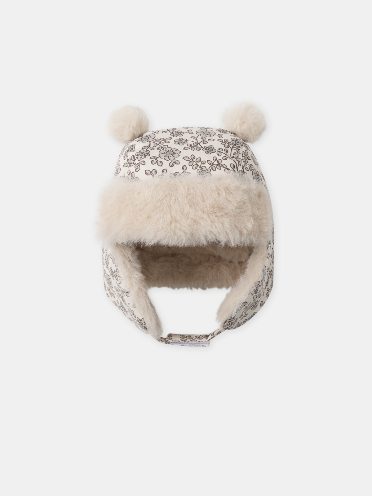 Gorro-de-pompón-imprimido-floral-Bebé-Chica