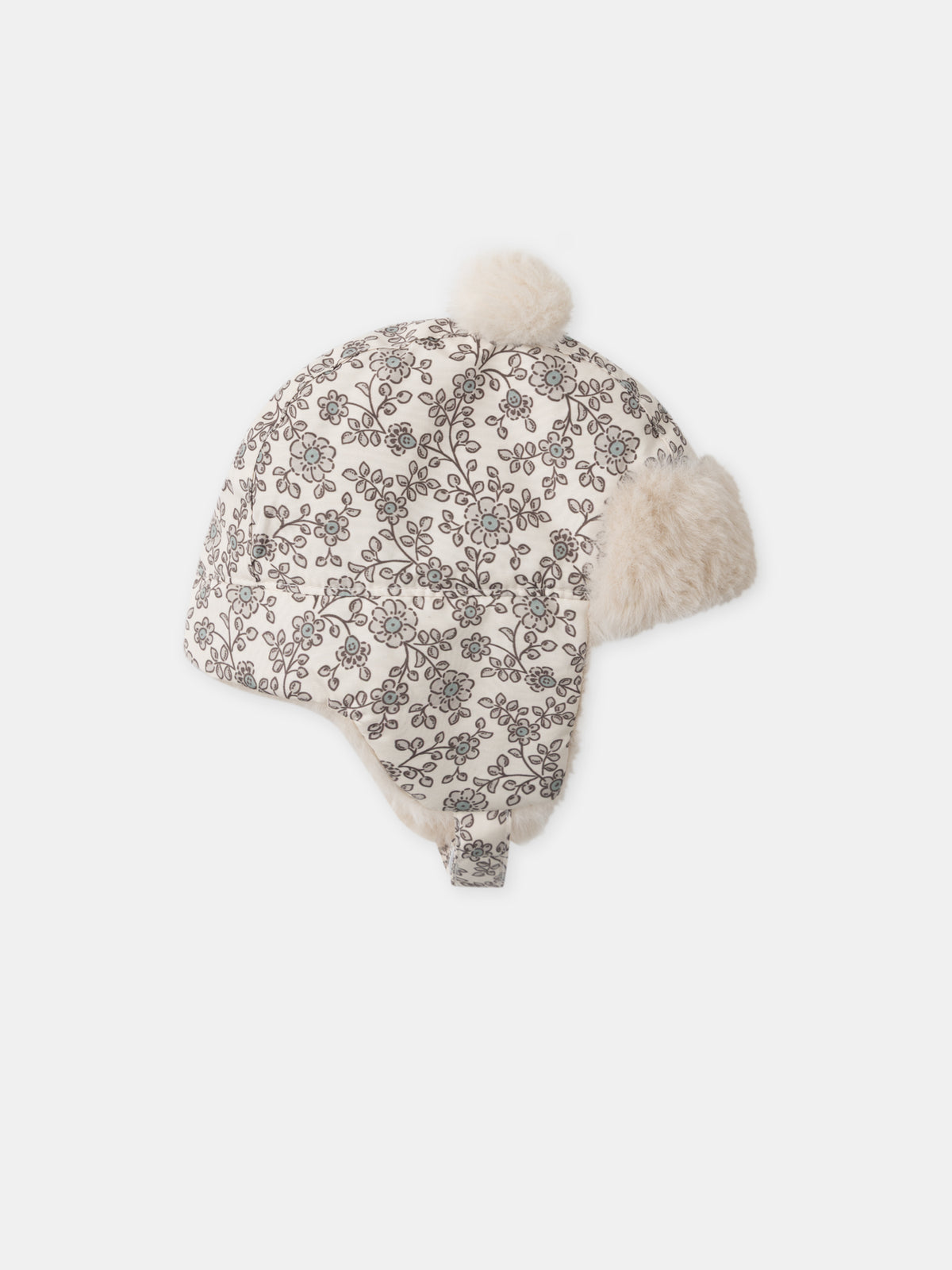 Gorro-de-pompón-imprimido-floral-Bebé-Chica