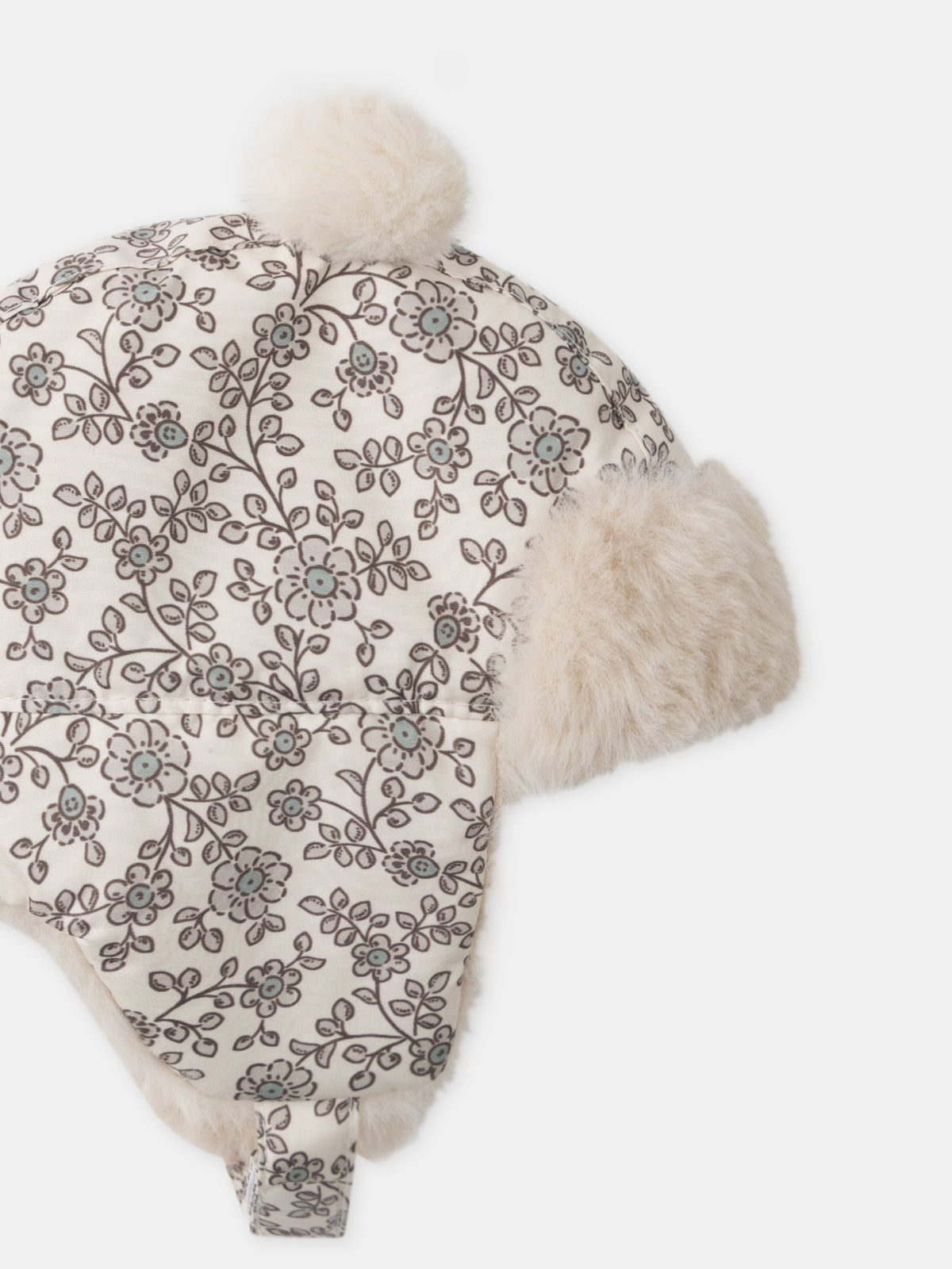 Gorro-de-pompón-imprimido-floral-Bebé-Chica