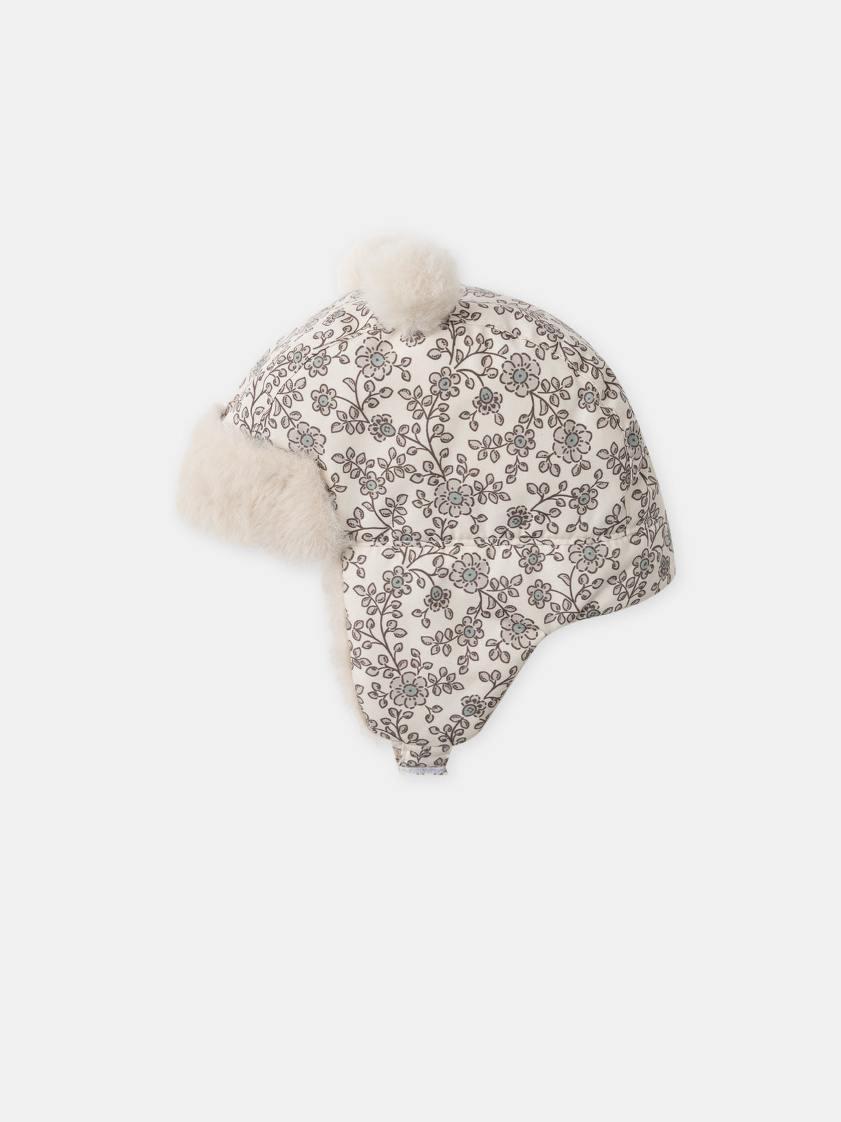 Gorro-de-pompón-imprimido-floral-Bebé-Chica