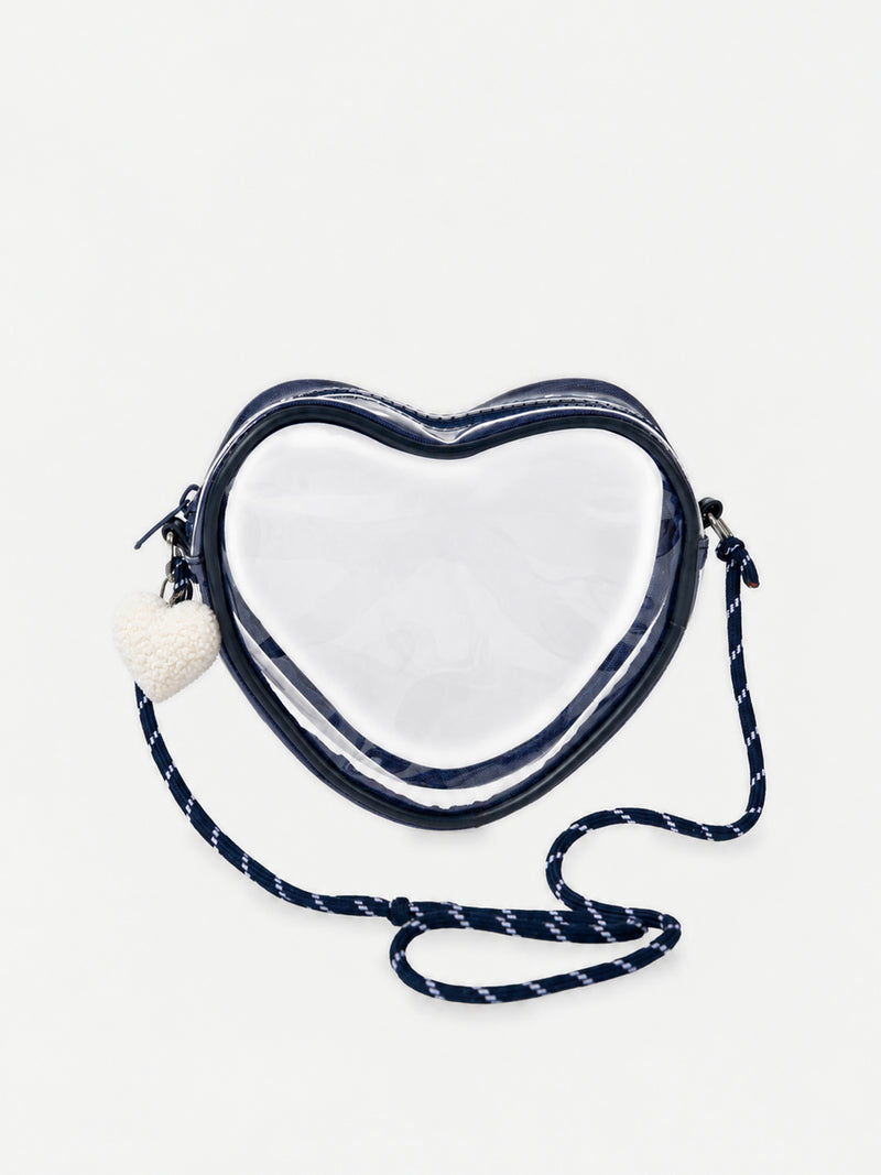 Bolso Corazón Transparente con Charm Corazón para Niñas