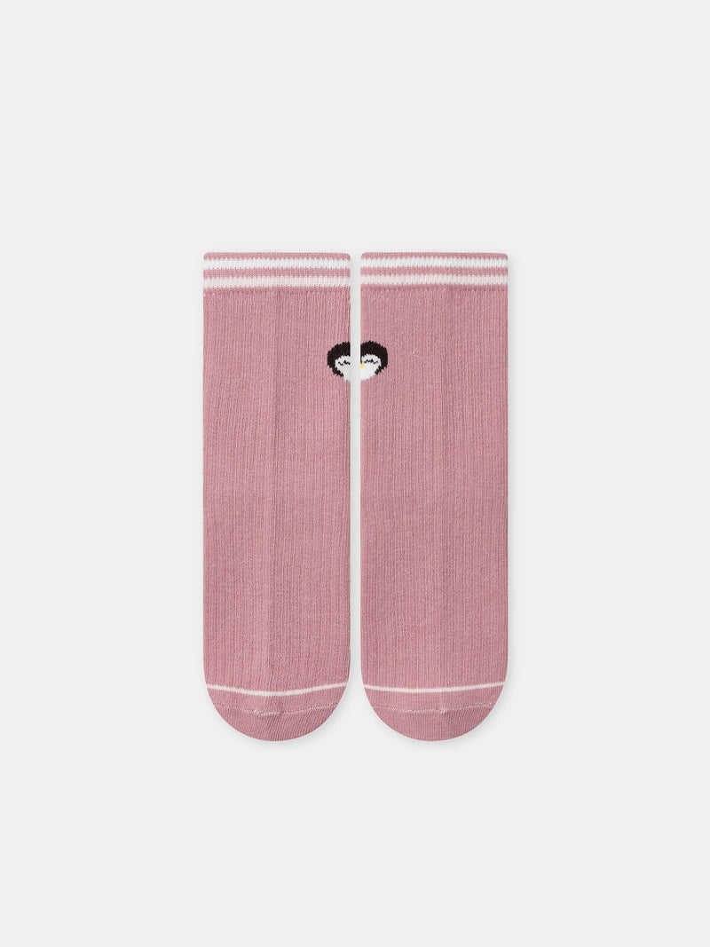 Pack de 5 calcetines rosas pingüinos Chica