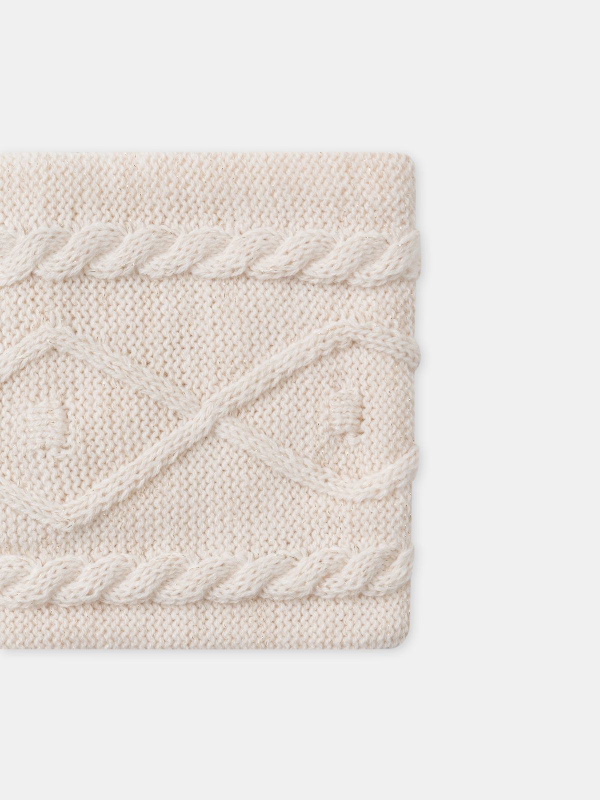 Snood crema rizado con hilo dorado para Chicas