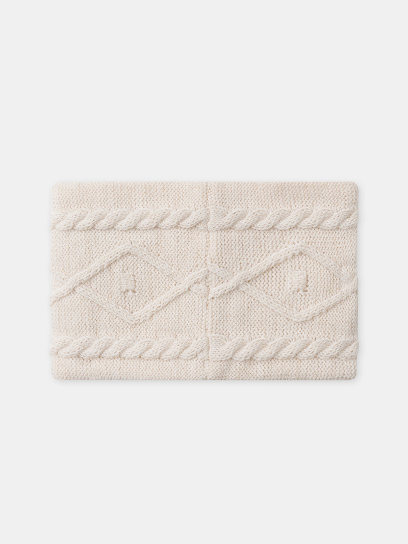 Snood crema rizado con hilo dorado para Chicas