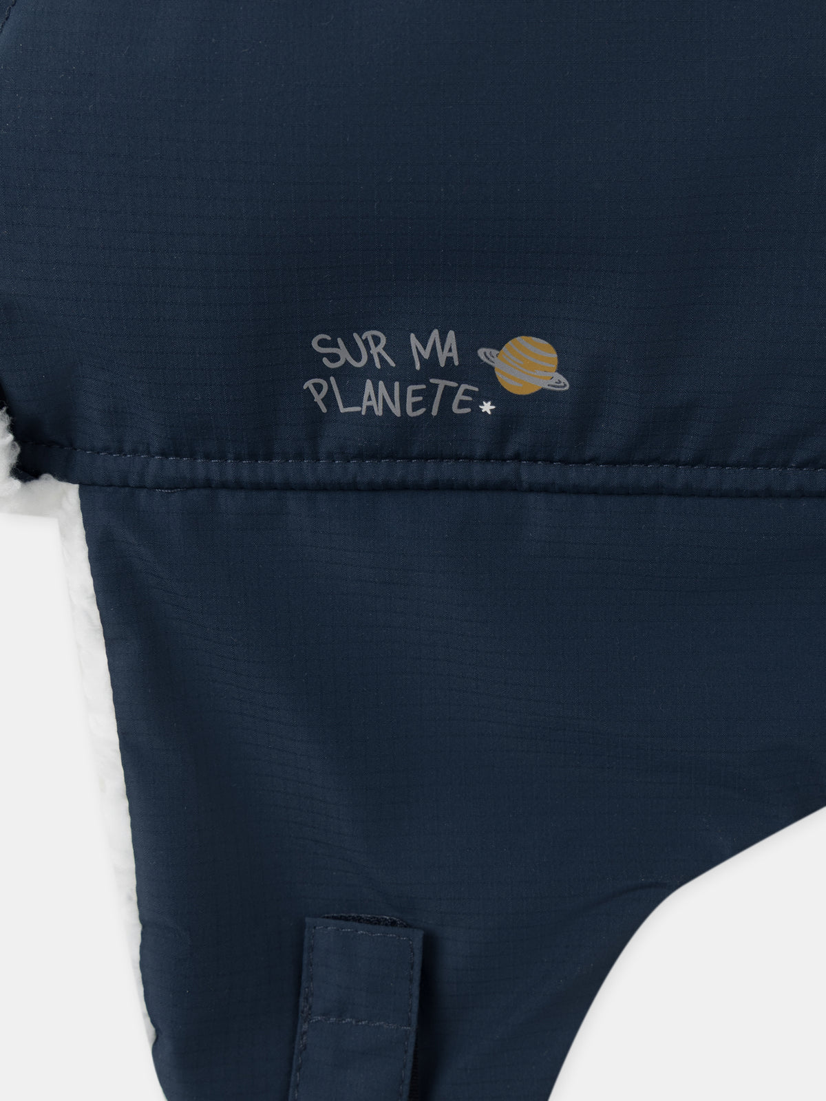 Chaleco azul petróleo impreso "en mi planeta" niño