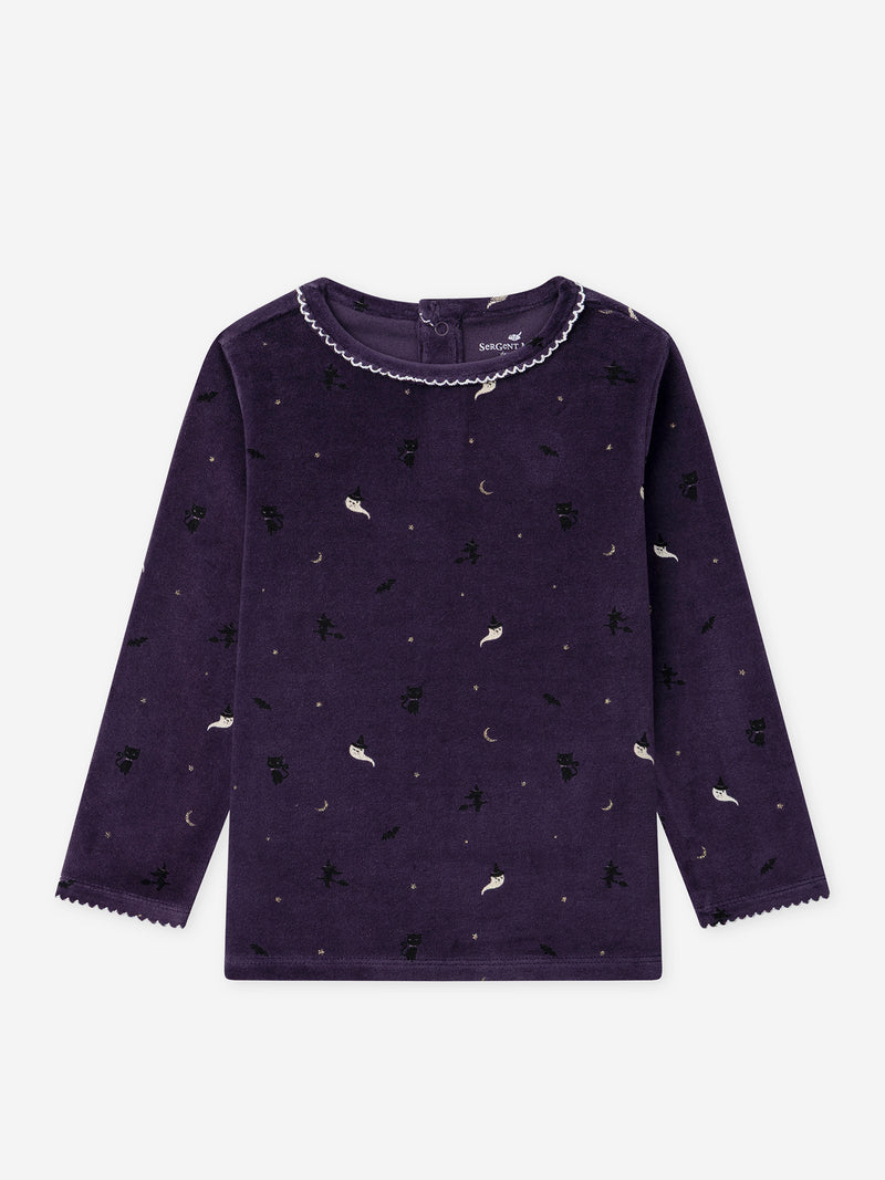 Pyjama d'Halloween violet + ailes de chauve-souris Fille