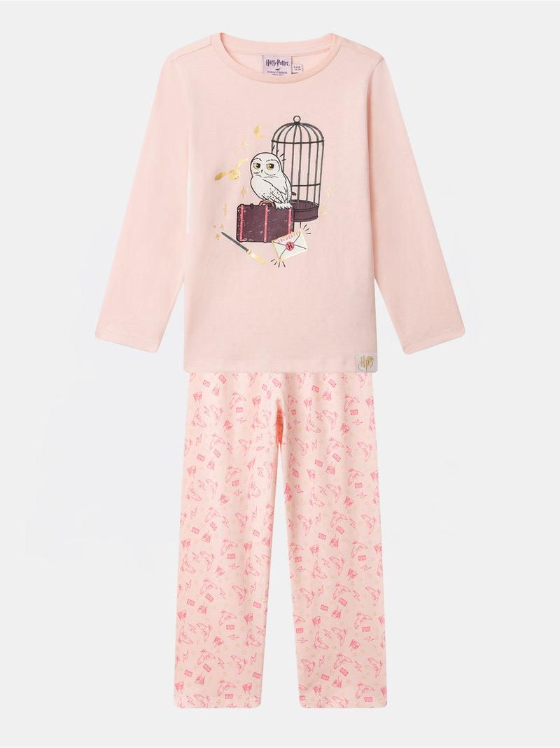 Pyjama Harry Potter rose imprimé chouette Hedwige Fille