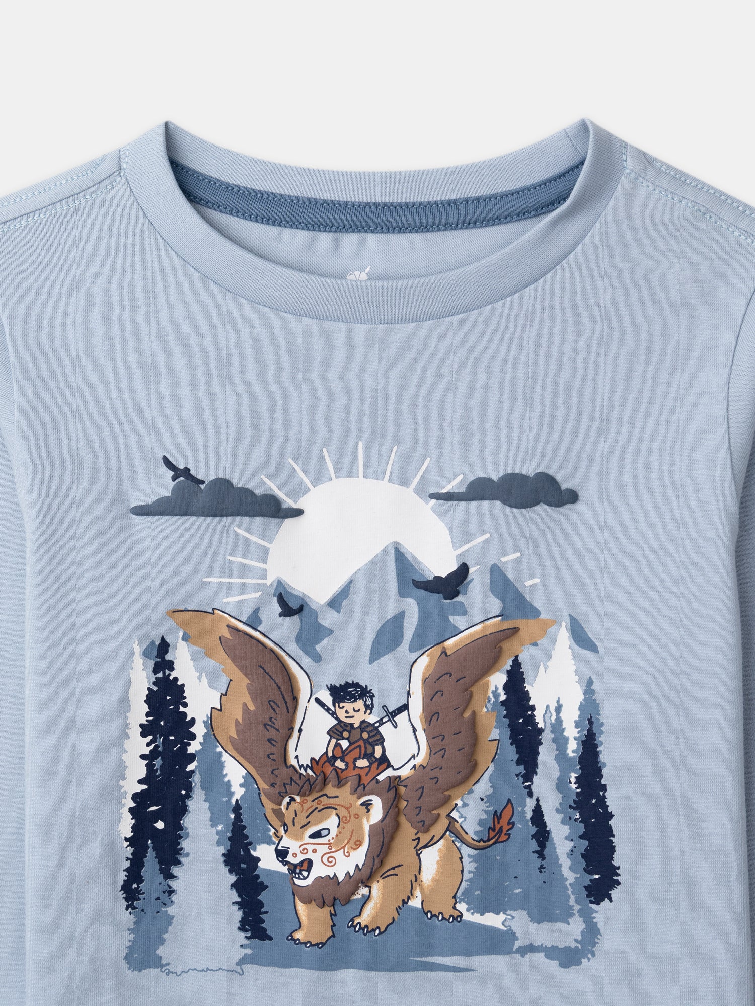 Pijamas azul cielo y marino con estampado de grifón Chico