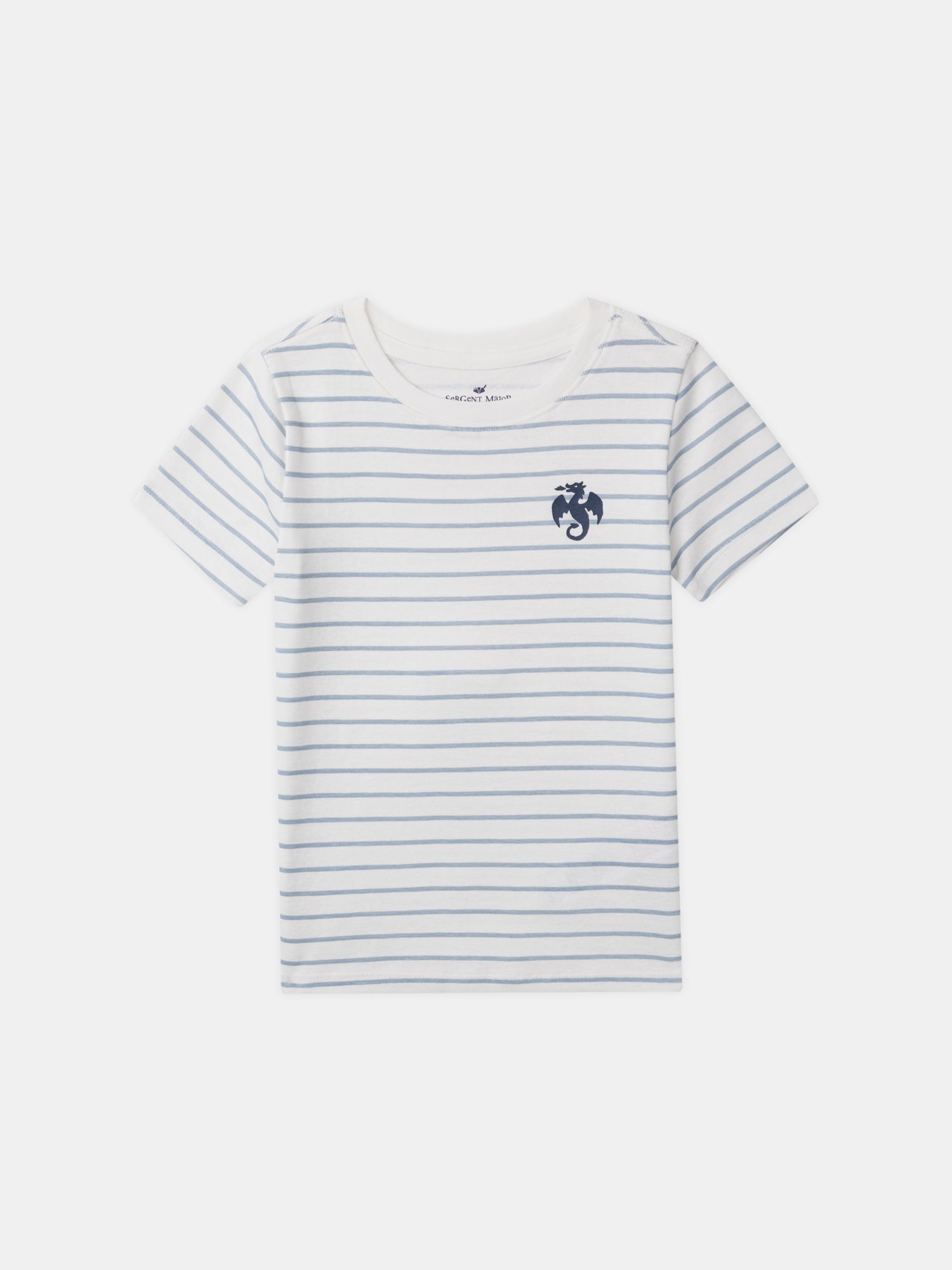 Lote de 2 camisetas ecru con impresión de dragón o rayas azules para niño