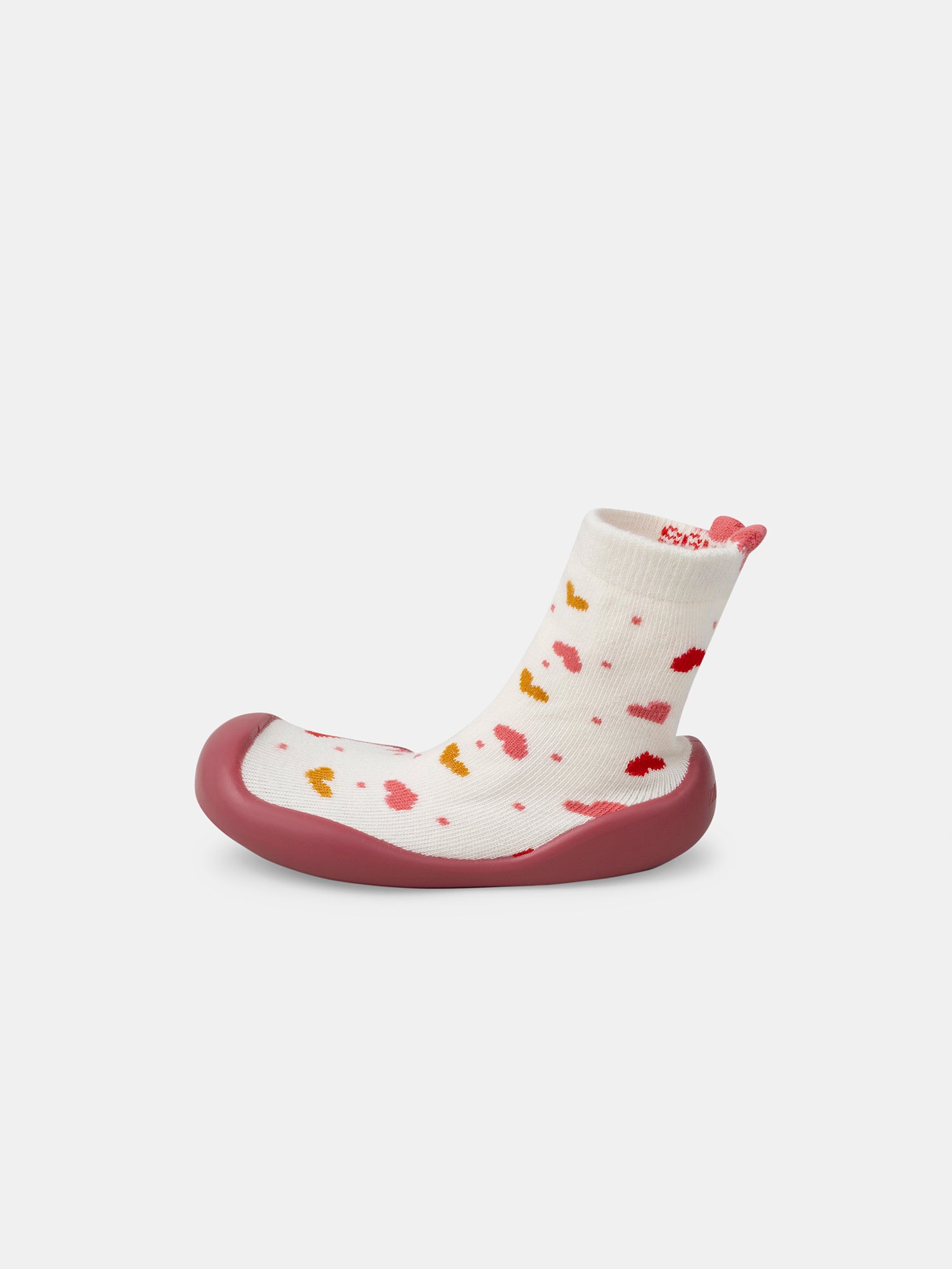 Calcetines ecru con corazón Bebé Niña