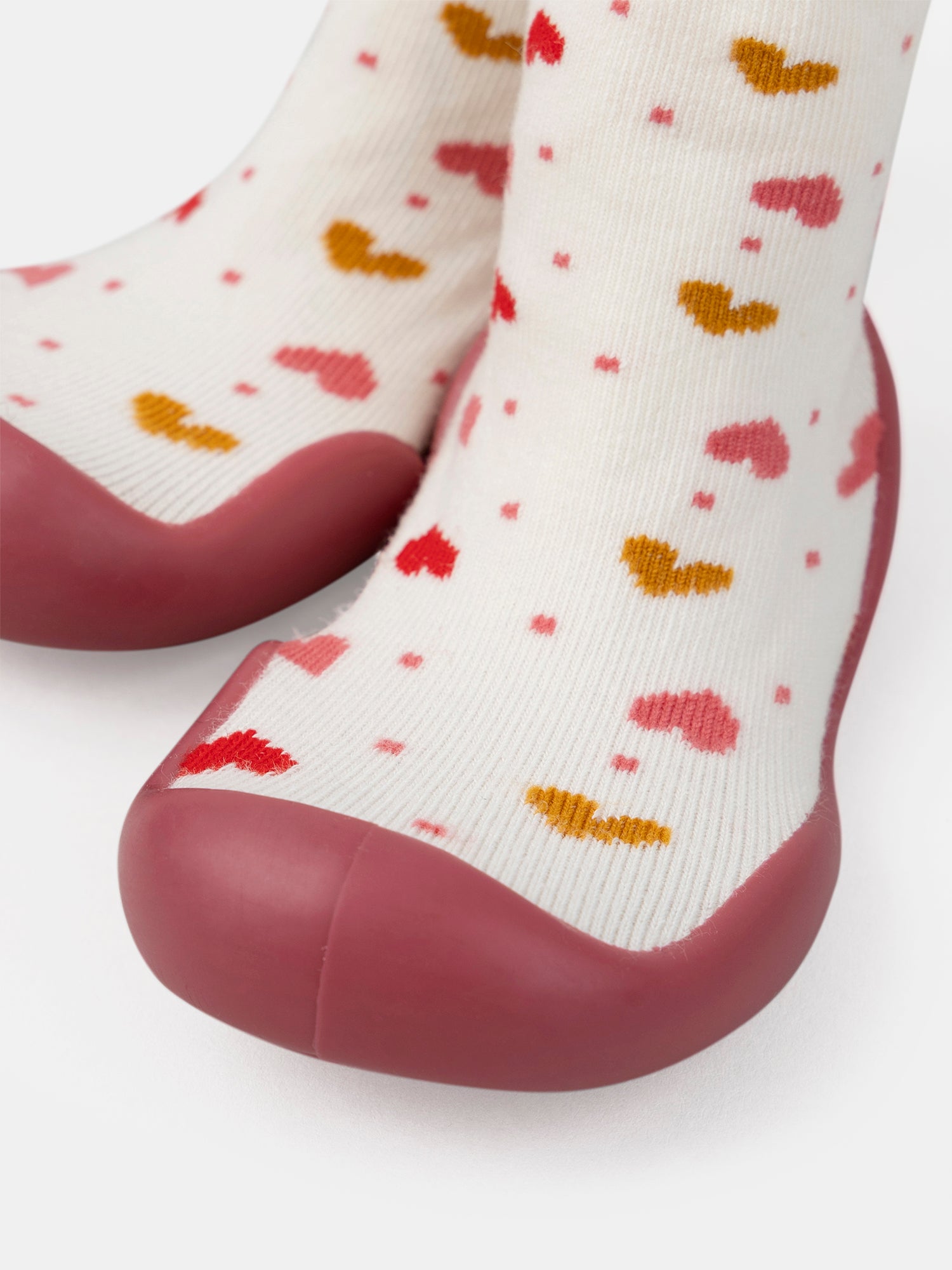 Calcetines ecru con corazón Bebé Niña