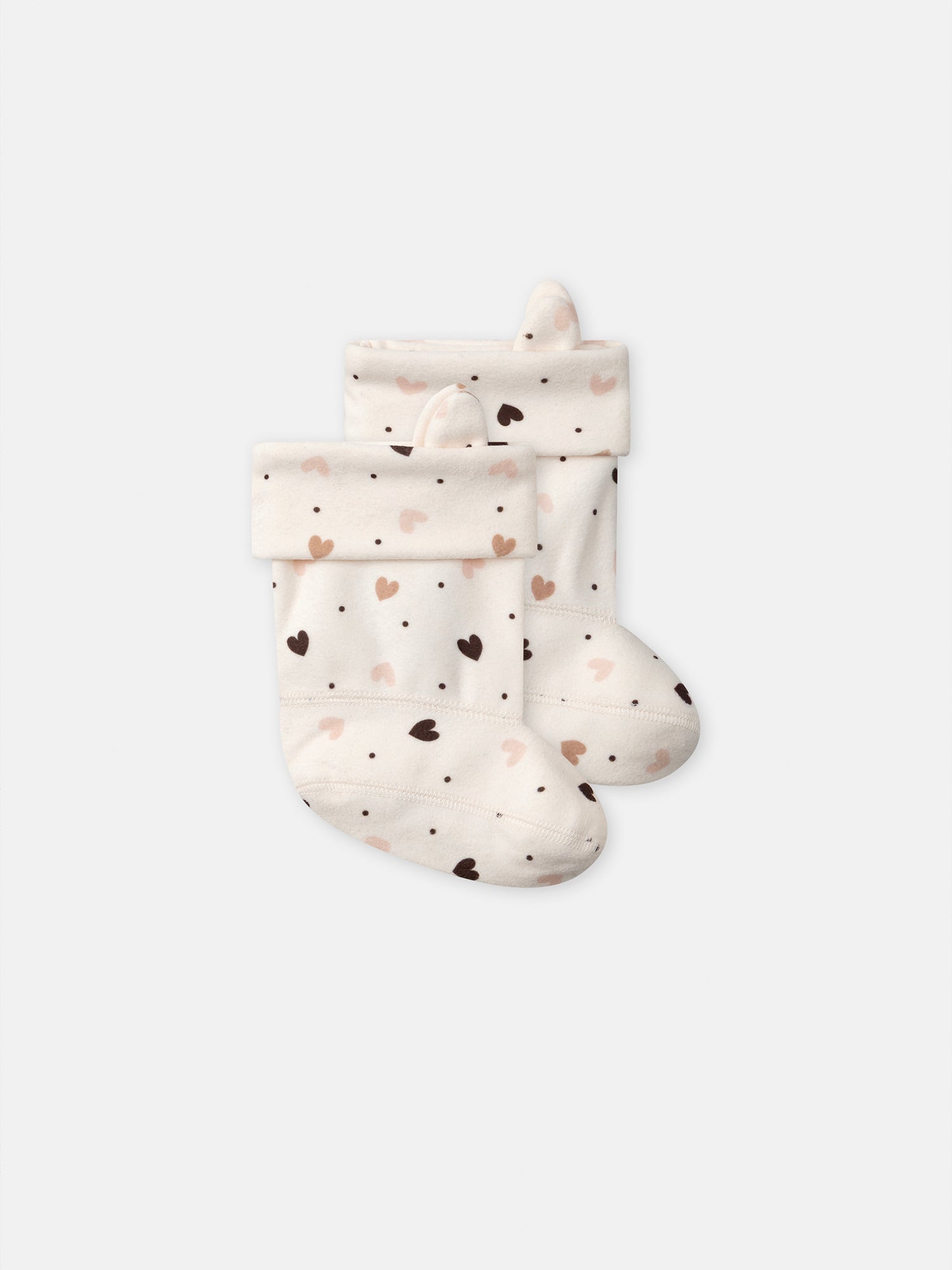 Bota de lluvia ecru con corazón para niñas