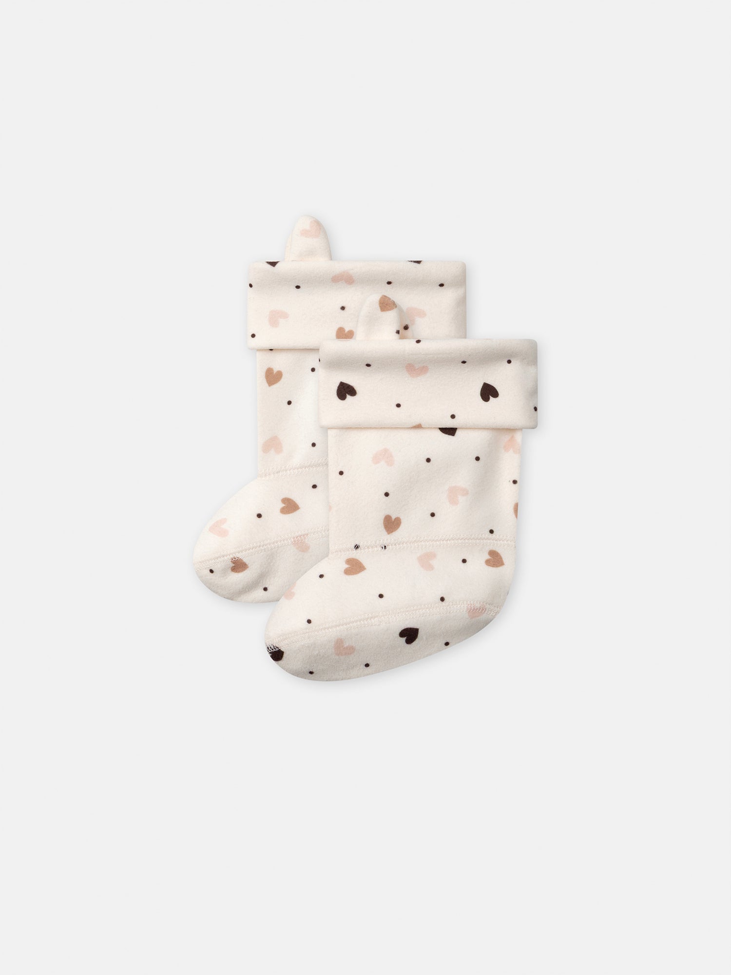 Bota de lluvia ecru con corazón para niñas