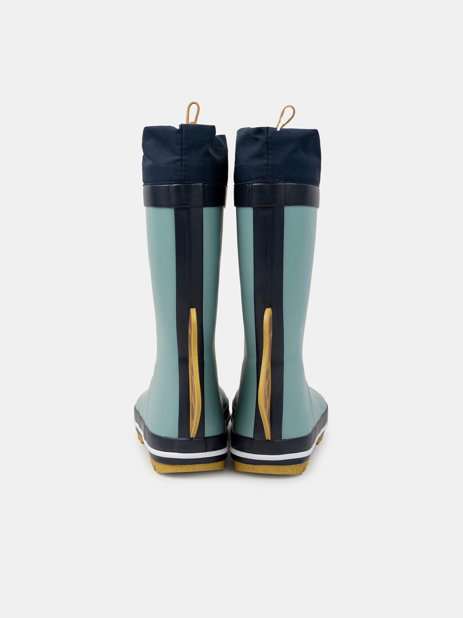 Botas de lluvia azules con parche de cabeza de leopardo para niño