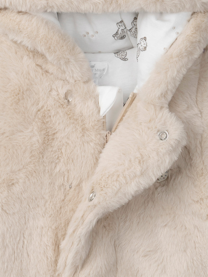 Traje Piloto Beige de Piel Sintética para Recién Nacidos Unisex