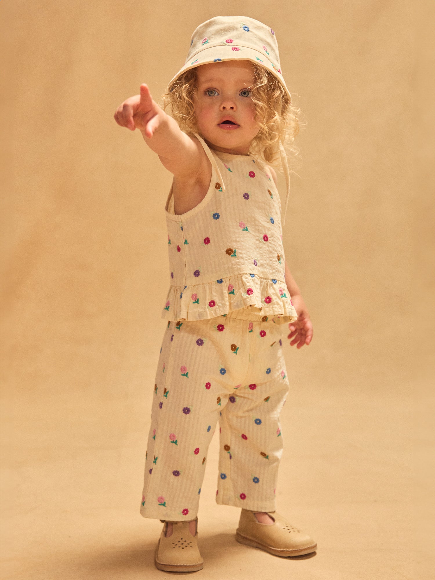 Blouse écrue à broderies fleuries Bébé Fille
