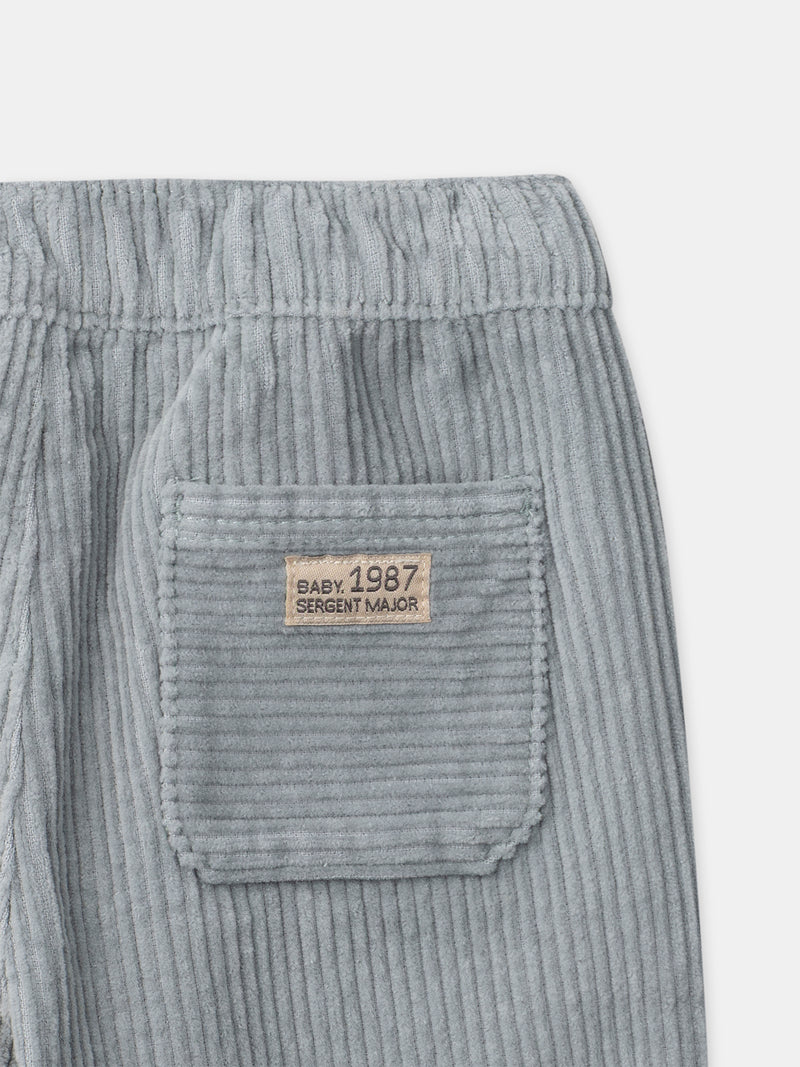 Pantalones de terciopelo azul grisáceo para bebés niños