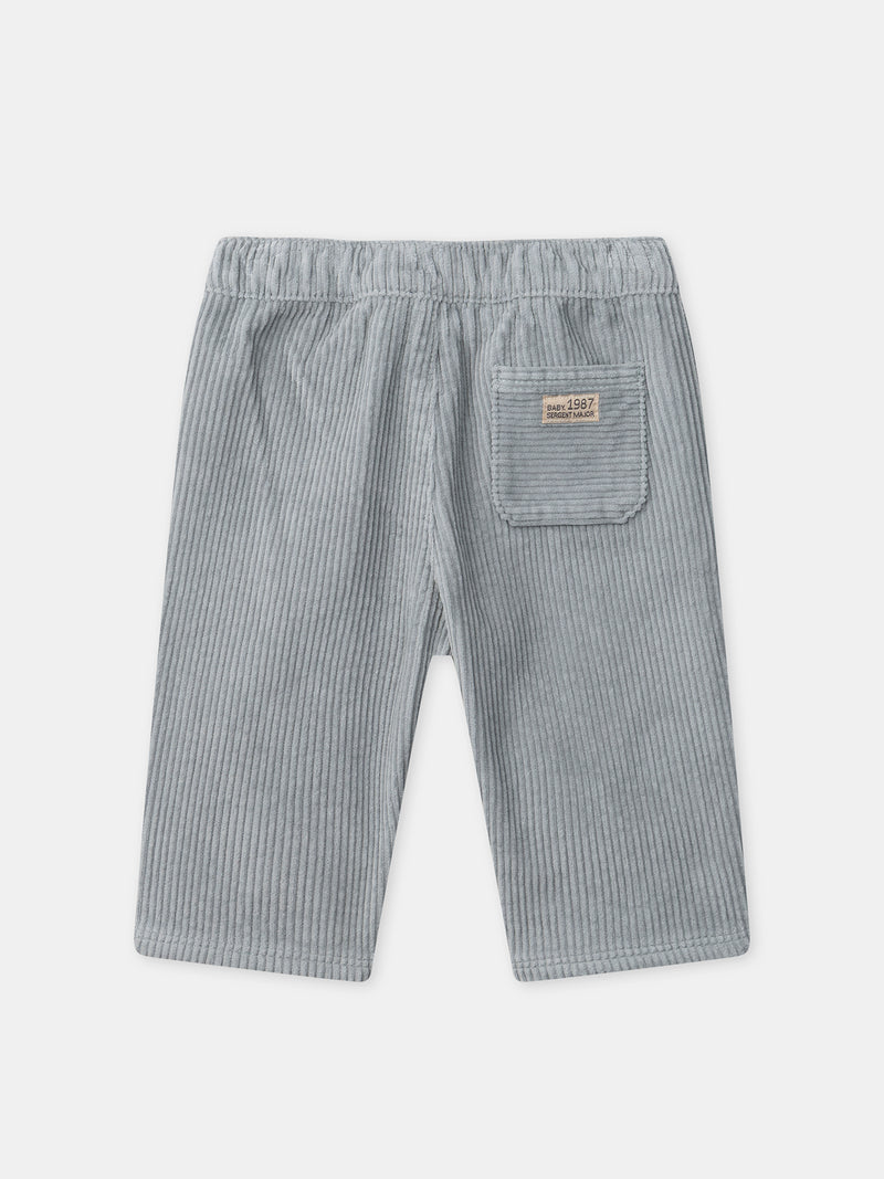 Pantalones de terciopelo azul grisáceo para bebés niños