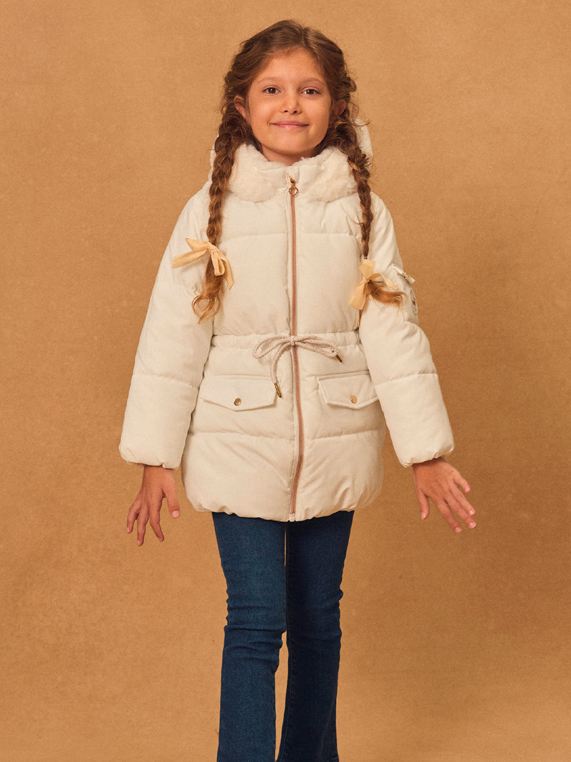 Chaqueta blanca acolchada niña