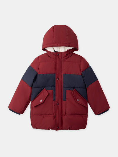 Chaqueta acolchada burdeos para niños