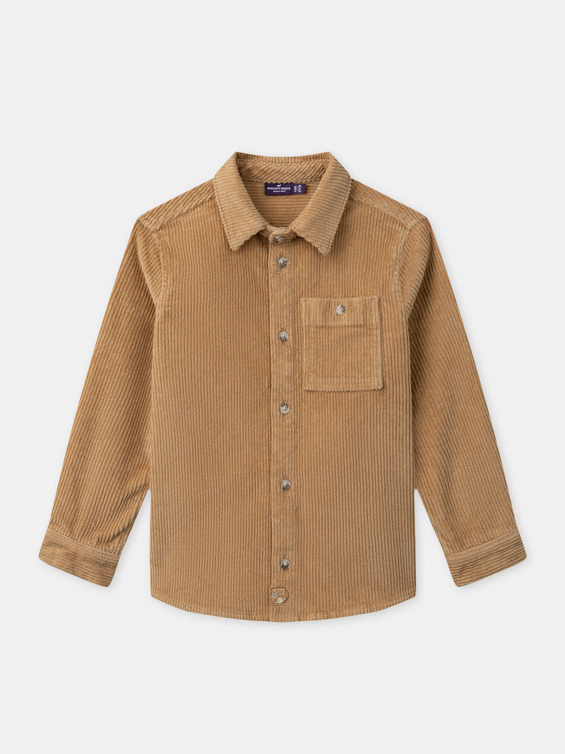Camisa marrón de terciopelo para niños