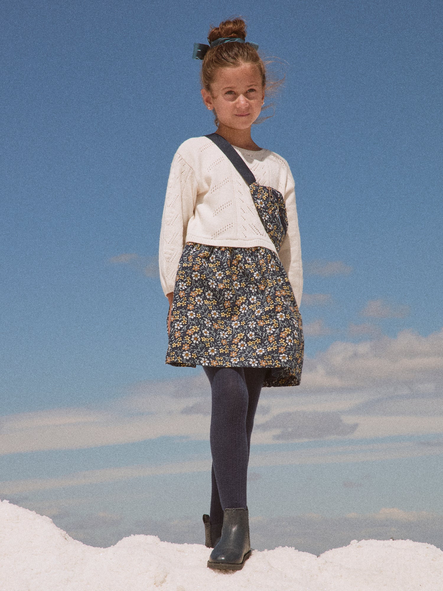 Riñonera con estampado de flores para niña
