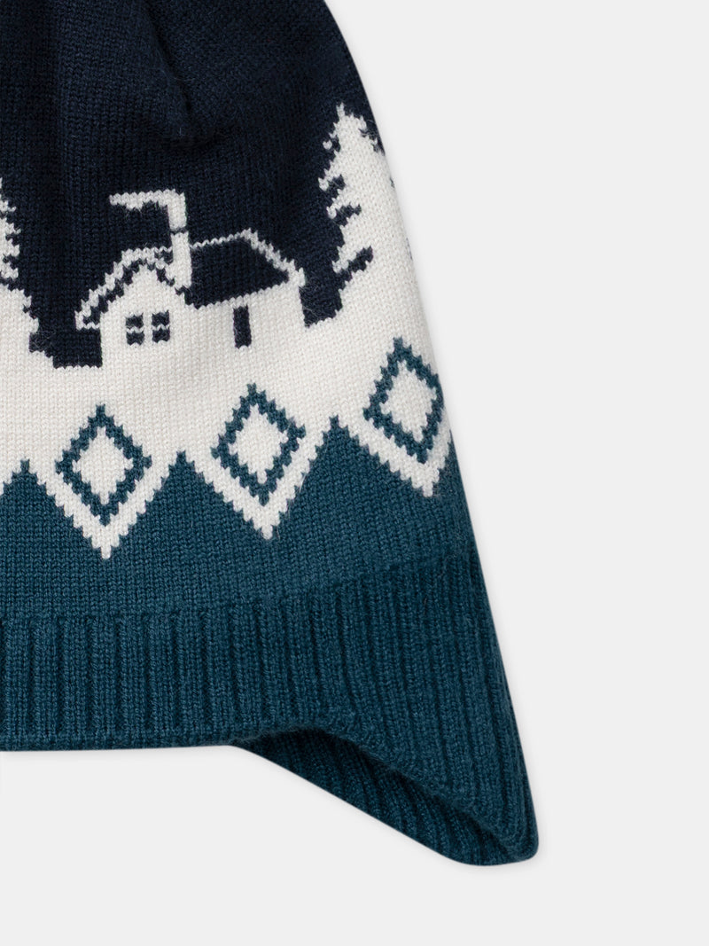 Bonnet à pompon et motif jacquard Garçon