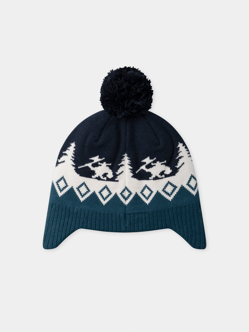 Bonnet à pompon et motif jacquard Garçon