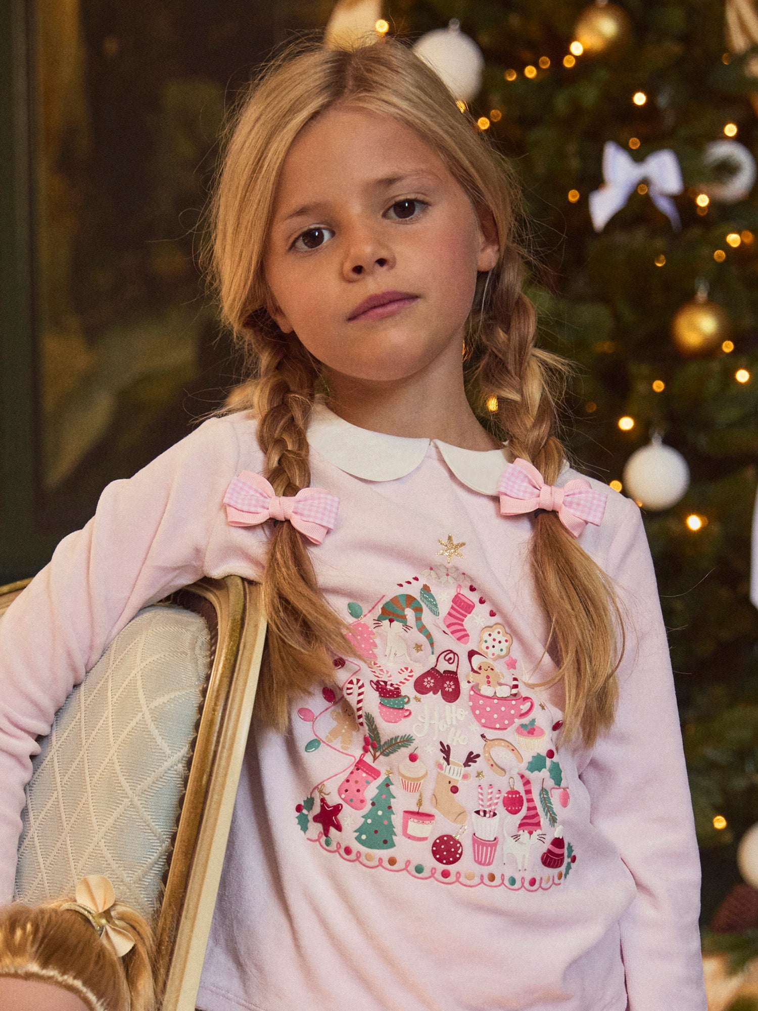 Pijama de Terciopelo Rosa para Niñas