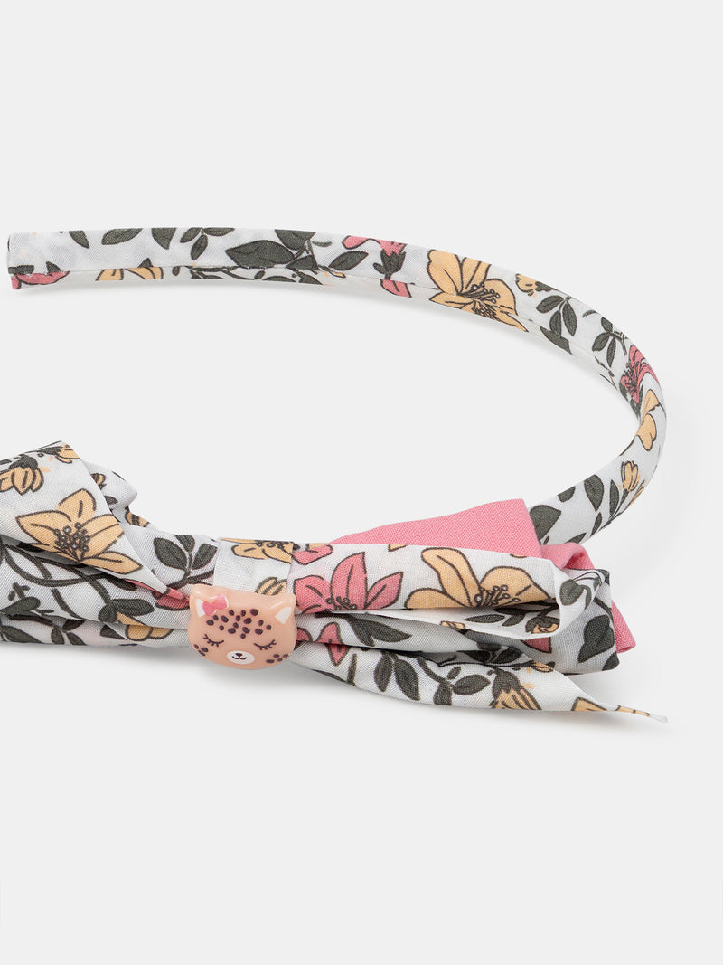 Diadema de Tela Floral y con Encanto Leopardo Niña