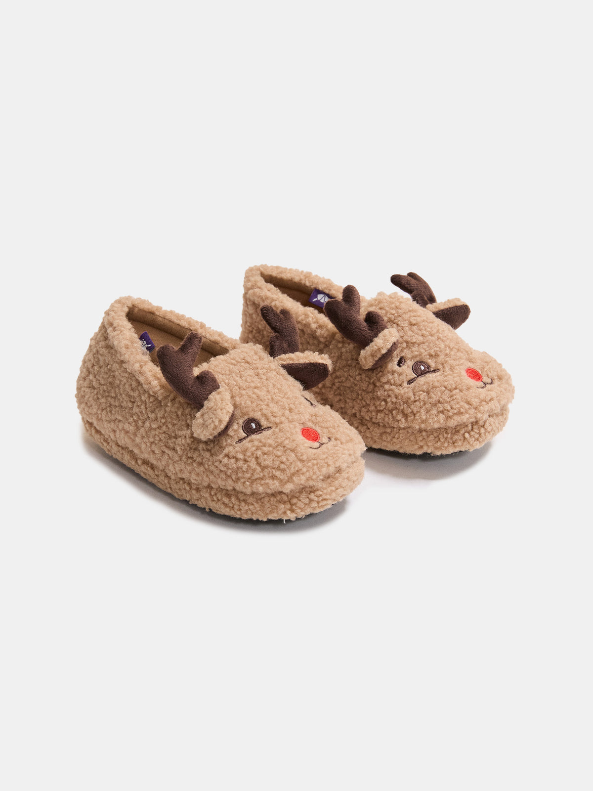 Chaussons Noël cerf marron Garçon