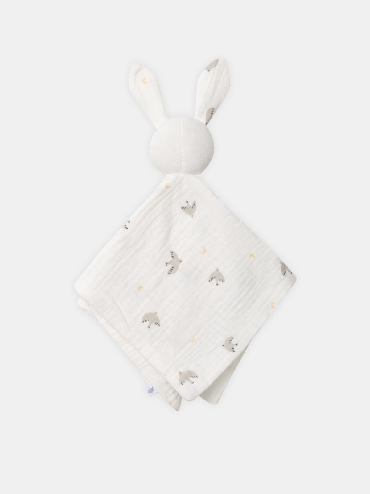 Doudou Conejo Crudo Impreso con Pájaros para Nacimiento Unisex