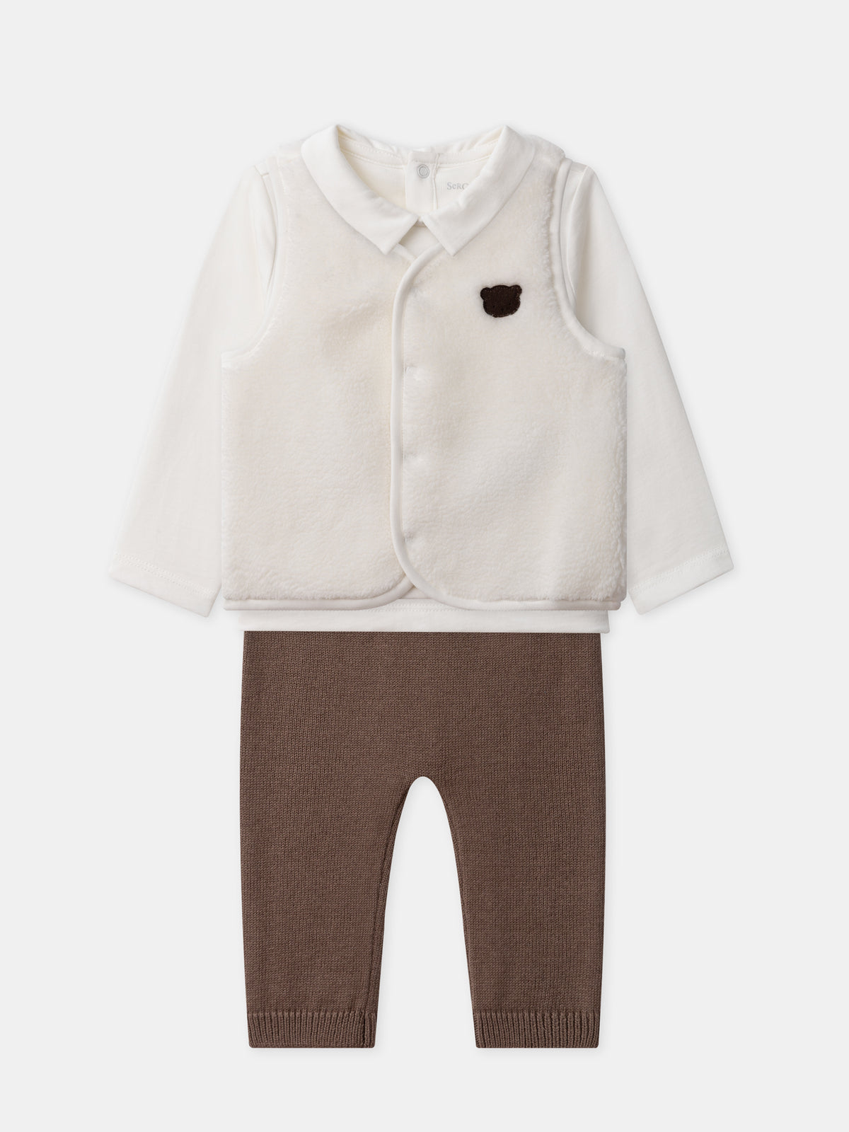 Conjunto chaleco + cuerpo camiseta + pantalón Nacimiento Chico