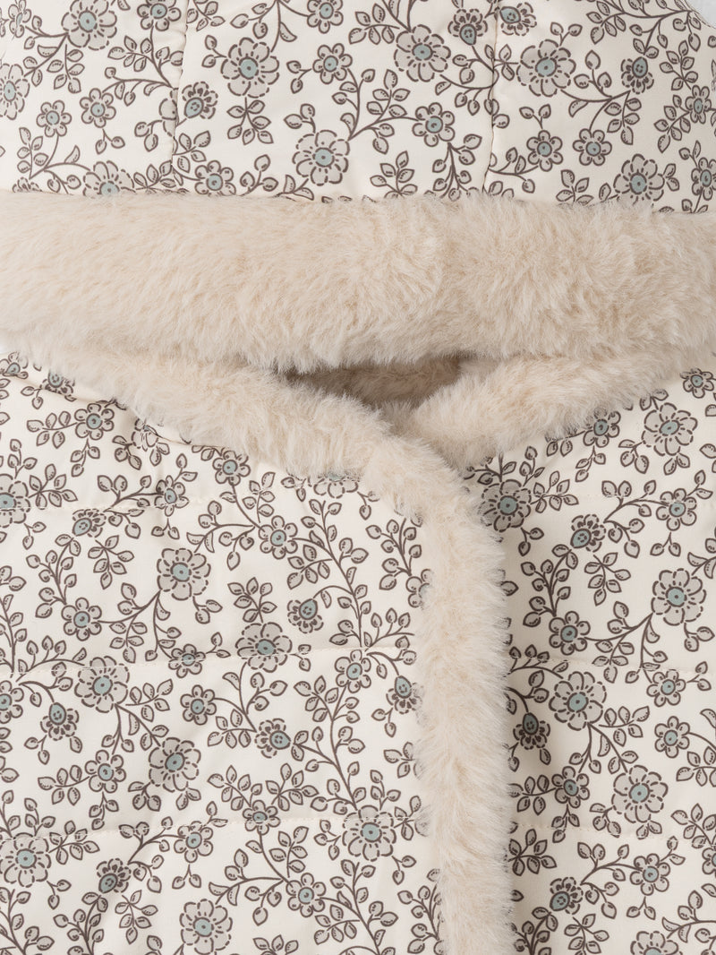 Chaqueta-reversible-imprimida-floral-o-crema-Bebé-Chica