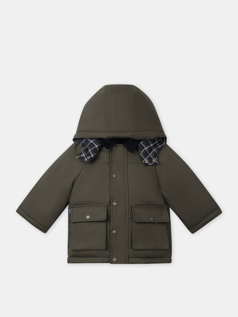 Chaqueta Kaki con Capucha Desmontable Bebé Chico